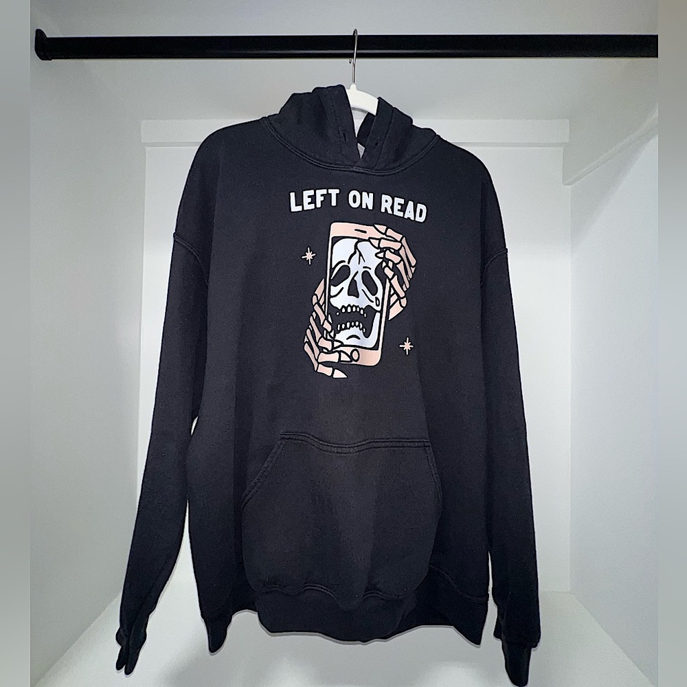 “Left On Read” Black Hoodie